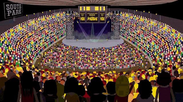 Packed Crowd South Park GIF - Packed Crowd South Park Something You Can Do With Your Finger GIFs