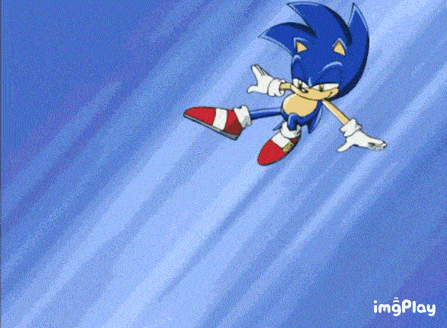 sonic the hedgehog is flying through the air while holding a screwdriver .