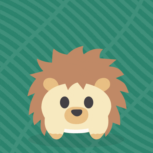 an illustration of a hedgehog 's head with a green background