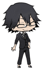 a cartoon of a boy wearing a suit and tie