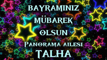 a poster that says bayraminiz mubarek olsun panorama ailesi talha