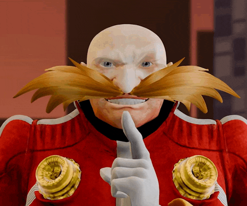 a bald man with a big mustache is wearing a red and white outfit