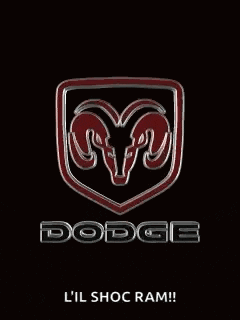 a dodge logo on a black background