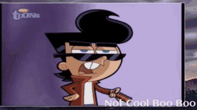 a picture of a cartoon character with the words not cool boo boo on the bottom