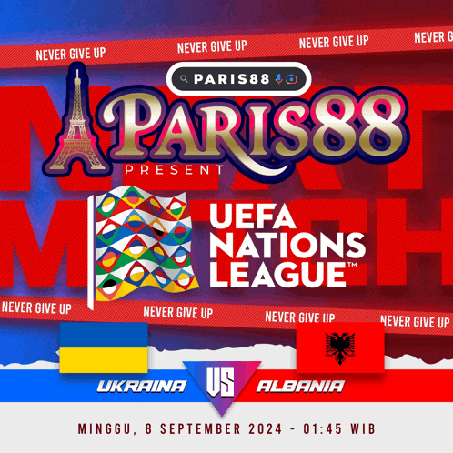 a poster for paris88 presents uefa nations league