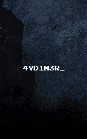 the word aydin3r is displayed on a black background