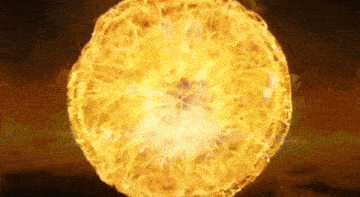 a sphere of fire with a dark background and a glowing center