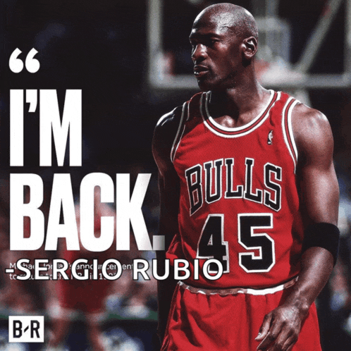 a basketball player in a bulls 45 jersey