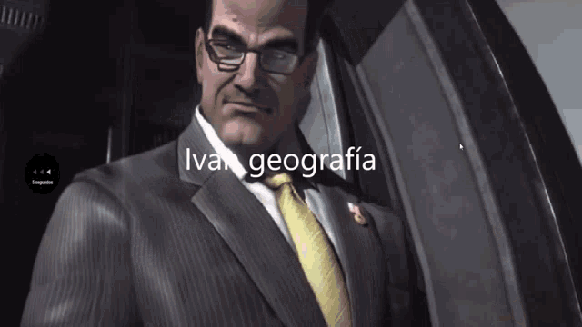 a man in a suit and tie with the words ivan geografia written below him