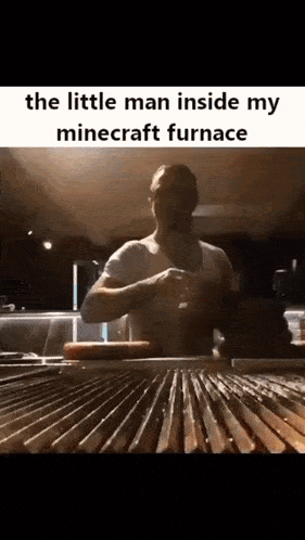 The Little Man Inside My Minecraft Furnace Cooking GIF - The Little Man Inside My Minecraft Furnace Cooking Salt Papi GIFs