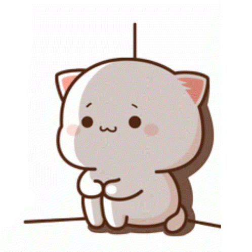 a cartoon cat is sitting on a ledge with its hands folded and a rope hanging from its head .