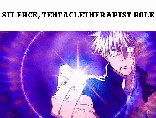 a picture of a person with a purple background and the words silence tentacletherapist role