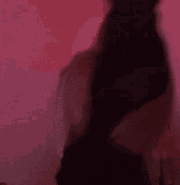 a blurry picture of a person standing in front of a red wall