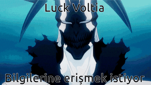 a picture of a monster with the words luck voltia written above it