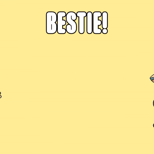 a cartoon of two bears standing next to each other with the words bestie written above them