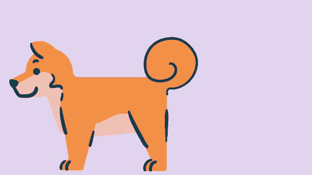 an illustration of a dog standing next to a ball