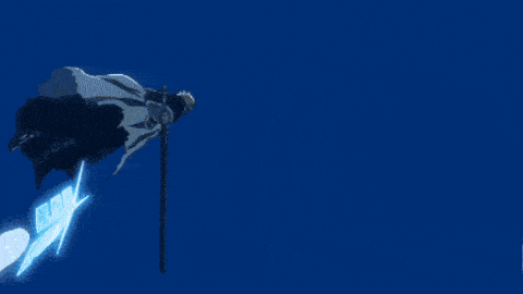 a blue background with white lines and sparkles on it