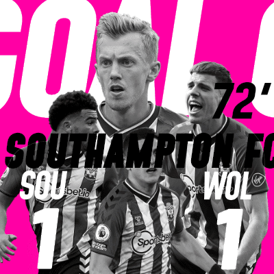 Southampton F.C. (1) Vs. Wolverhampton Wanderers F.C. (1) Second Half GIF - Soccer Epl English Premier League GIFs