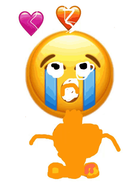a smiley face with tears coming out of its eyes