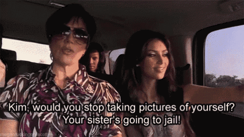 two women are sitting in a car talking about taking pictures of themselves .
