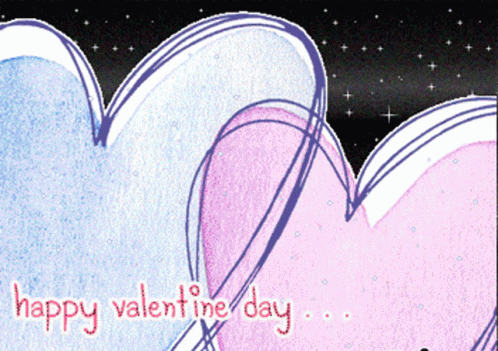 Happy Valentines Day Blue Heart GIF - Happy Valentines Day Blue Heart Pink Heart GIFs