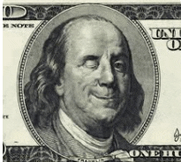 a black and white photo of franklin d. roosevelt on a one dollar bill .