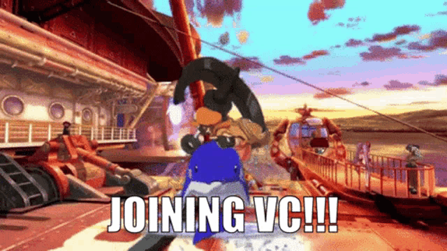 a video game scene with the words joining vc