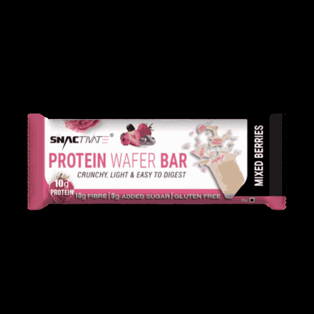 a protein wafer bar with mixed berries flavor