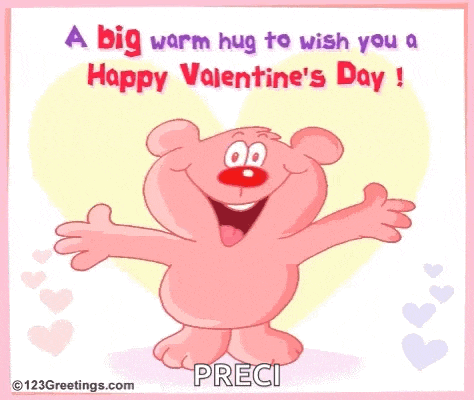 a big warm hug to wish you a happy valentines day !