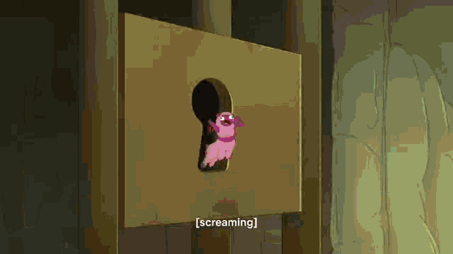 a cartoon of a person behind bars with a keyhole in the back