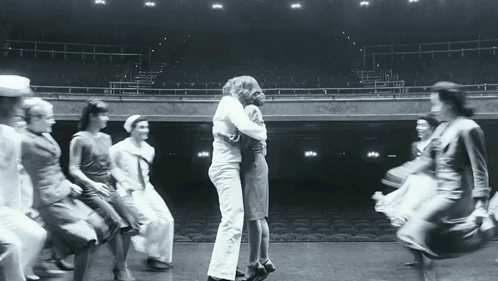 Hugging Leonard Bernstein GIF - Hugging Leonard Bernstein Felicia Montealegre GIFs