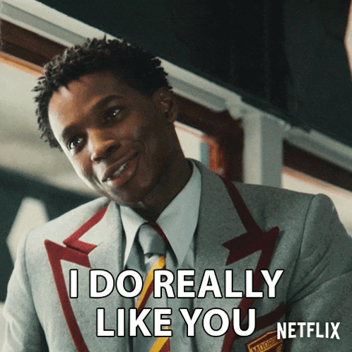 a man in a suit and tie says i do really like you netflix