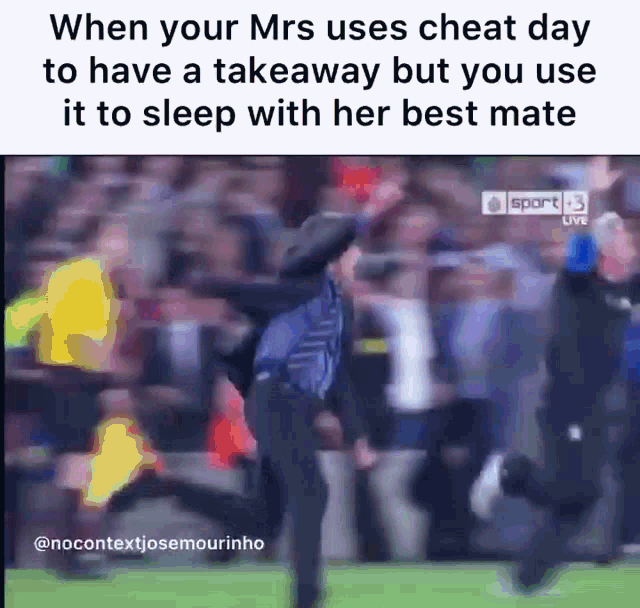 a meme that says when your mrs uses cheat day