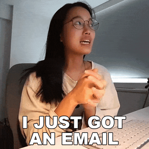 I Just Got An Email Kaiti Yoo GIF - I Just Got An Email Kaiti Yoo Someone Sent Me An Email GIFs