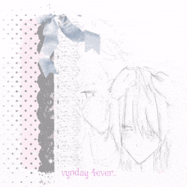 a drawing of two anime characters with the name vynday teller