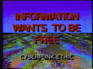 a computer screen says information wants to be free