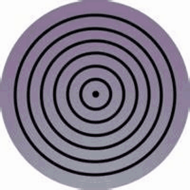a purple circle with black circles around it and a black center .