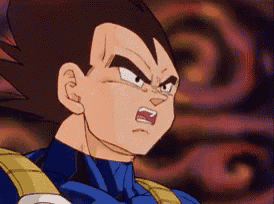 a close up of a cartoon character with an angry expression