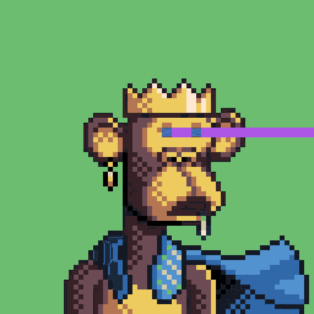 a pixel art of a monkey with a crown on his head