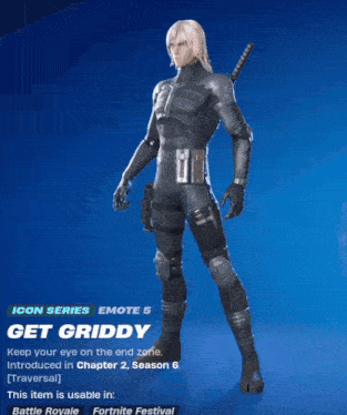 a video game character with the name get griddy on the bottom