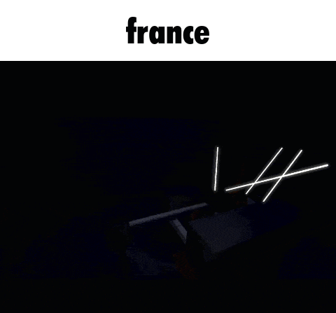 a dark room with the word france on the top of it