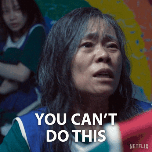 a woman is crying and says you can 't do this .