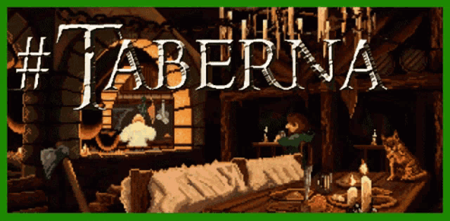 a video game called taberna with a man sitting at a table
