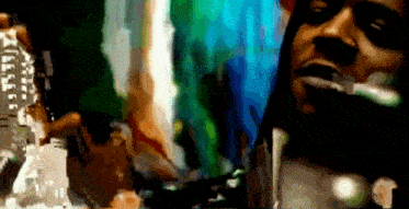a painting of a man smoking a cigarette with the word snoop dogg in the corner