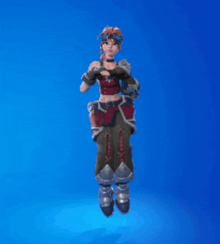 a cartoon character is jumping in the air while wearing armor and goggles .