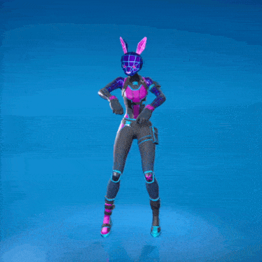 a video game character with bunny ears and a mask on her head