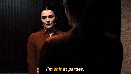 a woman says i 'm shit at parties in a dark room