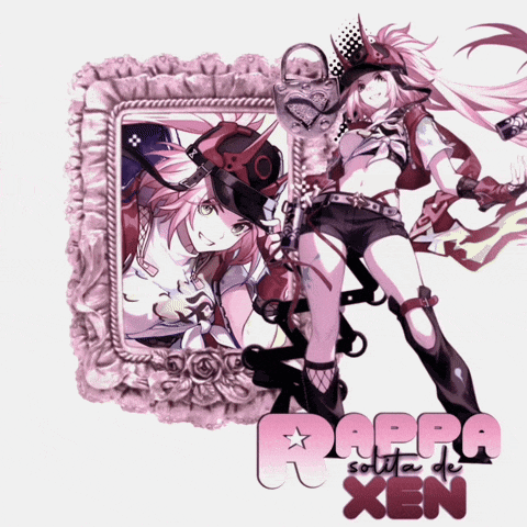 a framed picture of a girl with the name rappa sota de xen