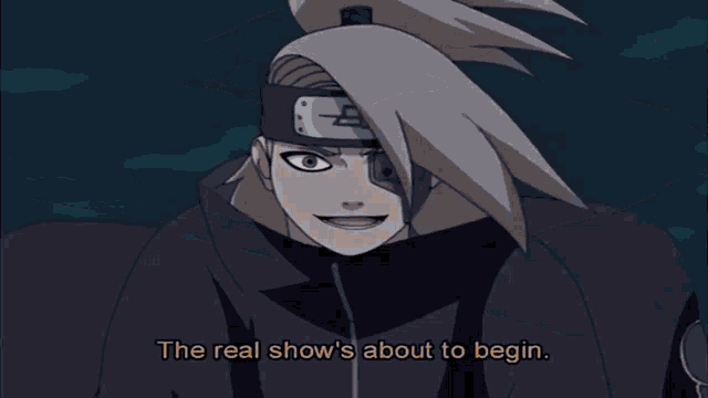 a cartoon character with a ponytail is wearing a black cloak and sandals