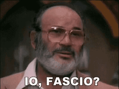 a man with a beard and glasses is asking io fascio ?